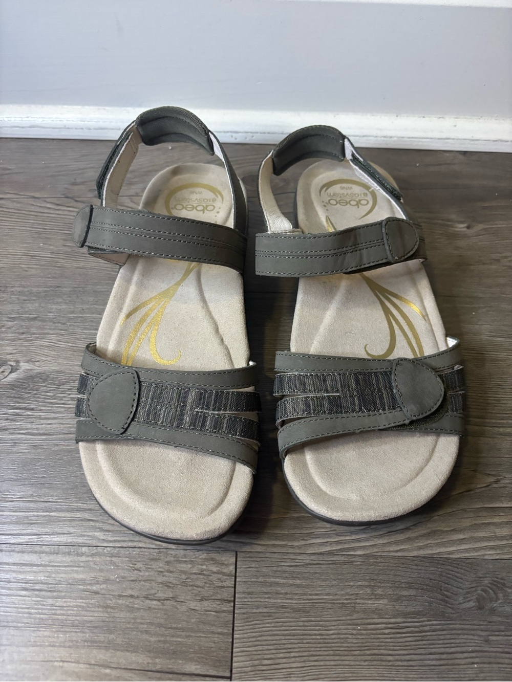 Abeo Olive Green Strappy Comfort Sandals